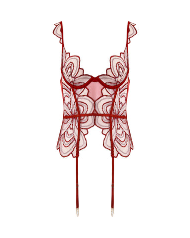 Soraya Basque-Strumpfhalter, Savvy Red