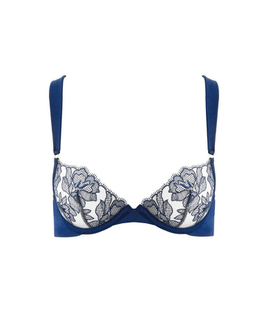Avery Floral Embroidered Bra Navy Peony