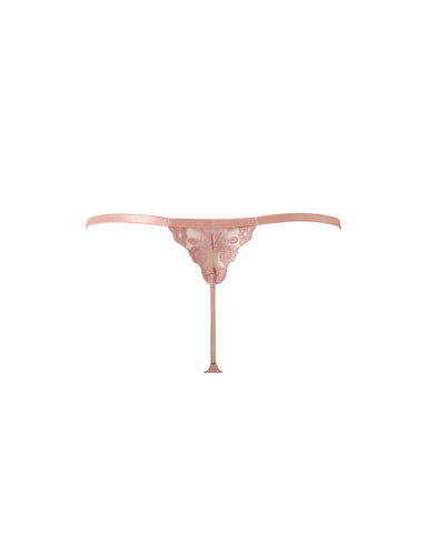 Rosina Perizoma Trasparente Ricamato Rosa Antico