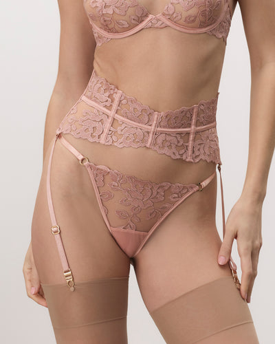 Rosina Detachable Waspie Suspender Dusty Rose