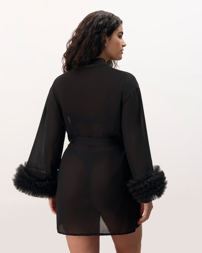Kimono Court en Tulle Kika Noir