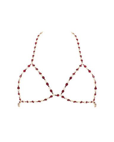 Mimi Crystal offener Triangel-BH Savvy Rot/Gold