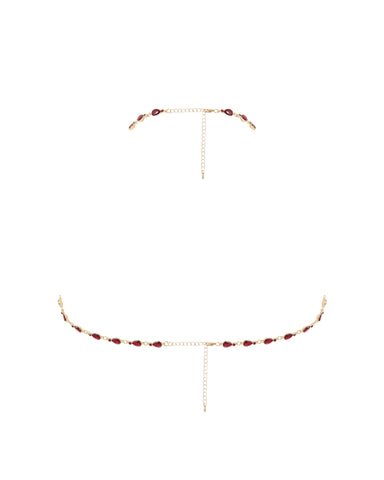 Mimi Crystal offener Triangel-BH Savvy Rot/Gold