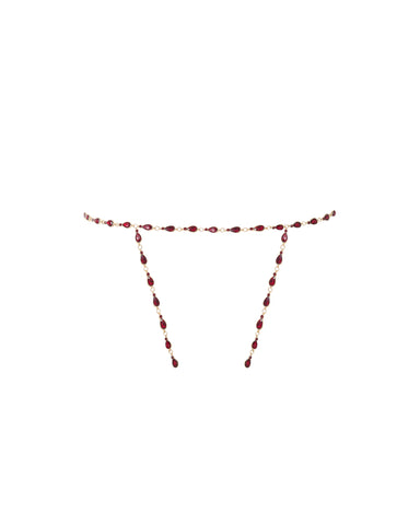 Mimi Crystal offener Slip Savvy Rot/Gold