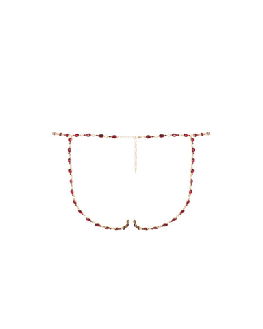 Mimi Crystal offener Slip Savvy Rot/Gold