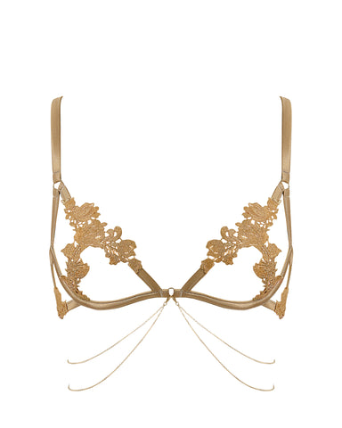 Lexi Reggiseno Semi-aperto Ricamato Oro