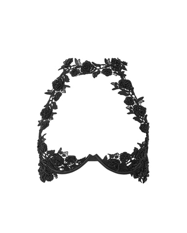 Soutien-gorge Ouvert Brodé Adina Noir