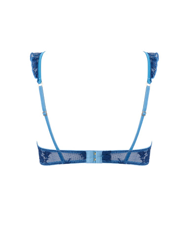 Lisa bestickter transparenter BH Marineblau