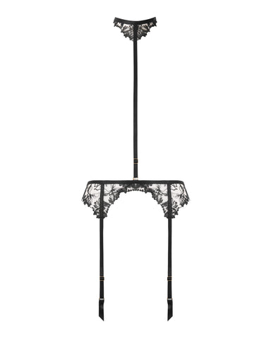 Samara Suspender Harness mit abnehmbarem Halsband, Schwarz