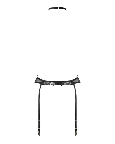 Samara Suspender Harness mit abnehmbarem Halsband, Schwarz