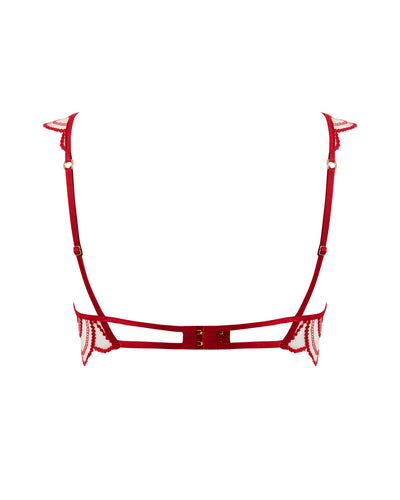 Soraya Sheer Embroidered Bra Savvy Red