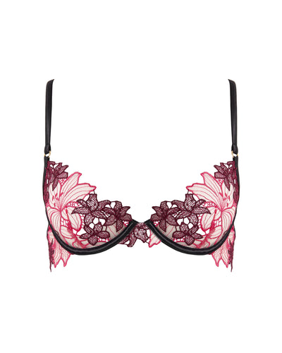 Calantha Floral Bra Cherry Lacquer/Virtual Pink