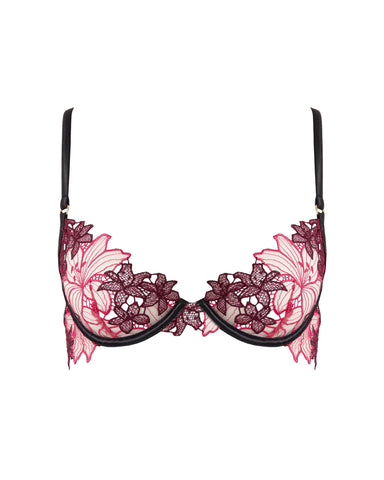 Calantha Floral Bra Cherry Lacquer/Virtual Pink