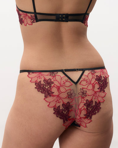 Calantha Floral Brief Cherry Lacquer/Virtual Pink