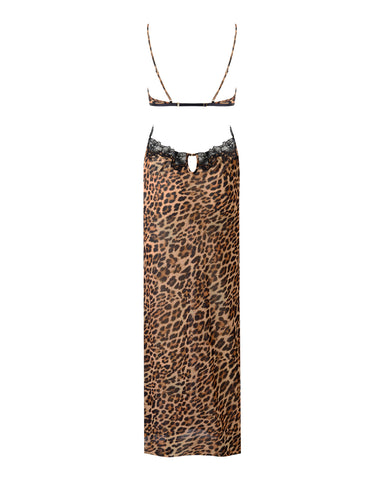 Julianne Sottoveste Lunga Leopardata/Nera