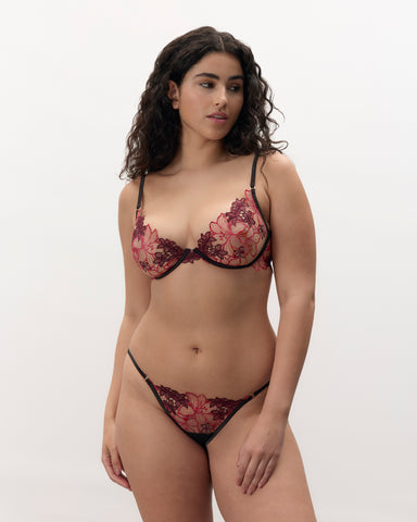 Ensemble de Lingerie Calantha Rouge Cerise/Rose