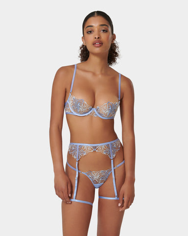Margot Bralette & Crotchless Panty Setn When you want something extra sexy  in Blue
