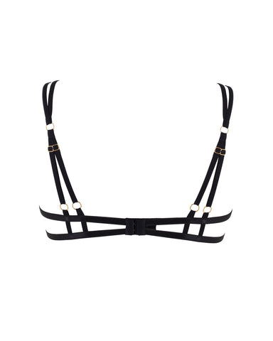 Emerson Open Lace Bra Black